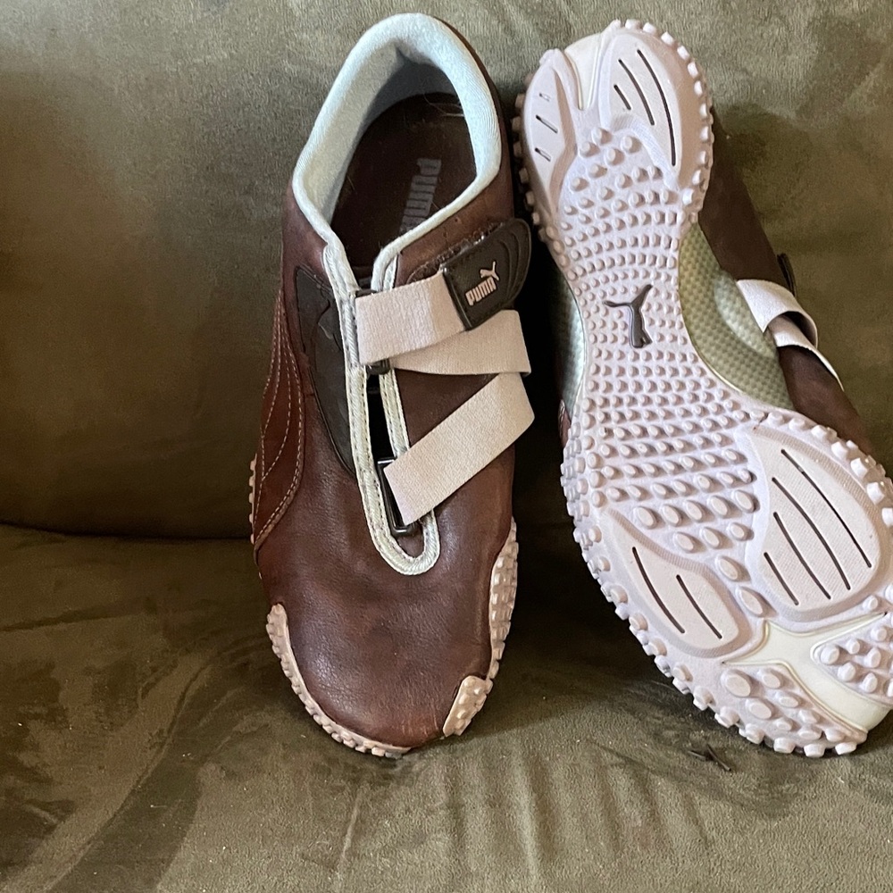 Puma Brown Leather Casual Shoes